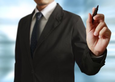 Bir beyaz tahta'çizim işadamı