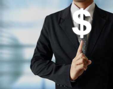 işadamı ile finansal simgeler