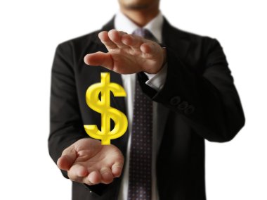 işadamı ile finansal simgeler