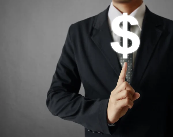 Businessman with dollar symbol — Stock Photo, Image