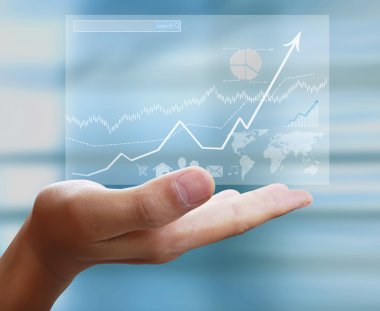 işadamı ile finansal simgeler 