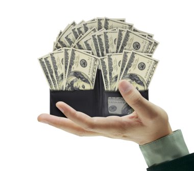 M-cüzdan banknotlar ile holding eller