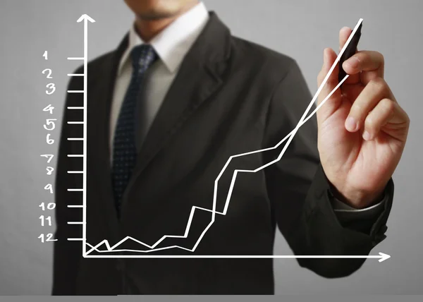 Affärsman hand skriva business diagram — Stockfoto