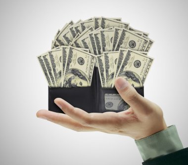 M-cüzdan banknotlar ile holding eller