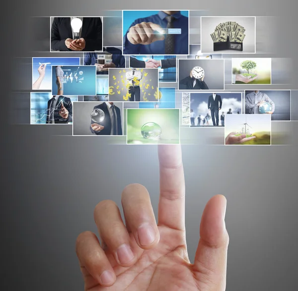 Hand reaching images streaming from the deep — Stock Photo, Image