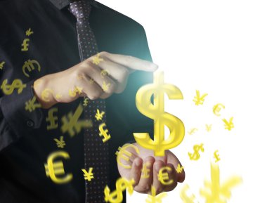 para simgesi olan çevrimiçi düğmesini dokunmadan adam