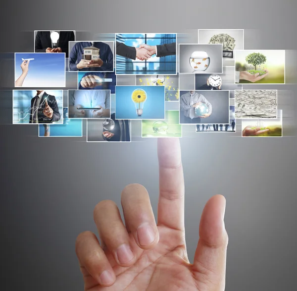 Hand reaching images streaming from the deep — Stock Photo, Image