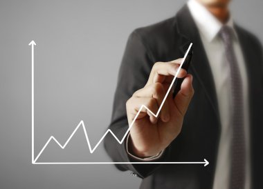 adam giderek artan bir grafik çizim