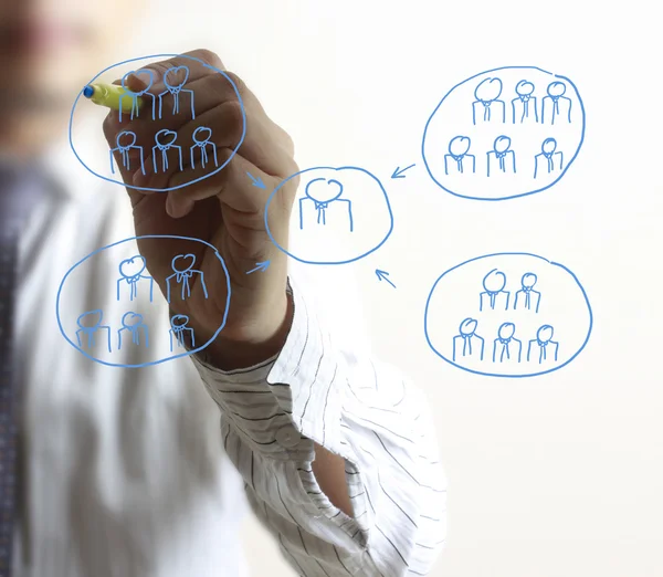 Drawing social network structure — Stock Photo, Image