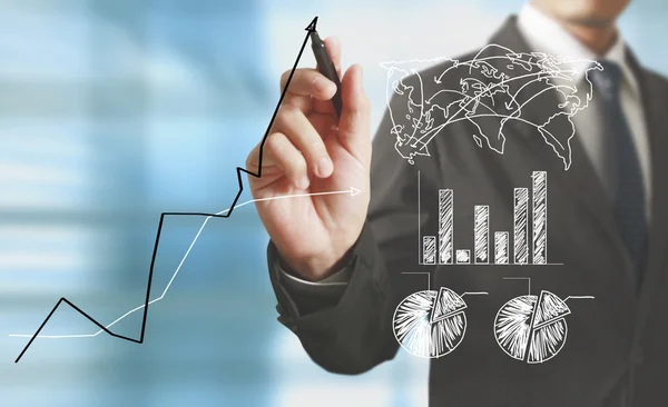 Dibujo gráficos un grap creciente — Foto de Stock