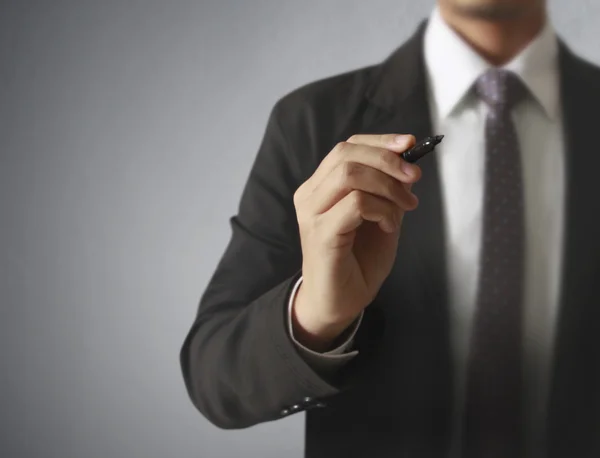 Business man hand drawing in  whiteboard — Stock Photo, Image