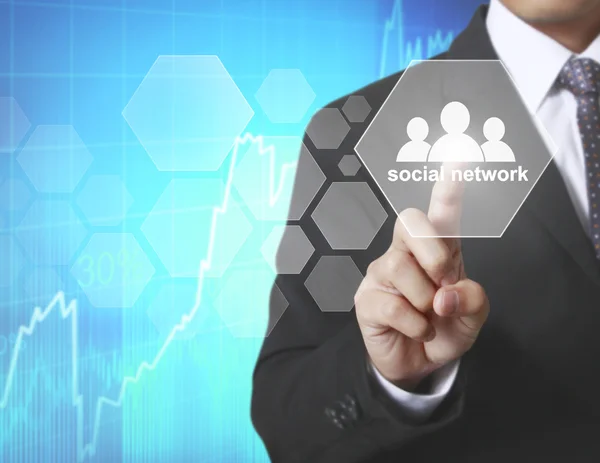 Icona virtuale del social network — Foto Stock