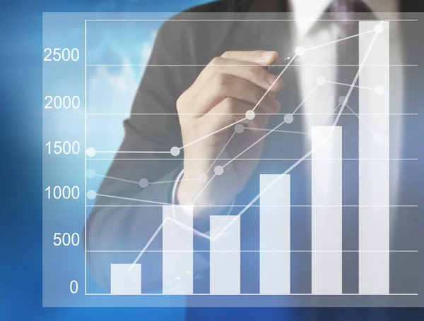 Dibujo de gráficos un gráfico creciente —  Fotos de Stock