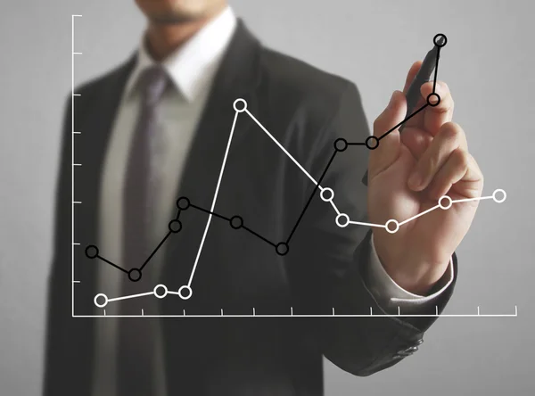 Üzletember, lehívási grafikus — Stock Fotó