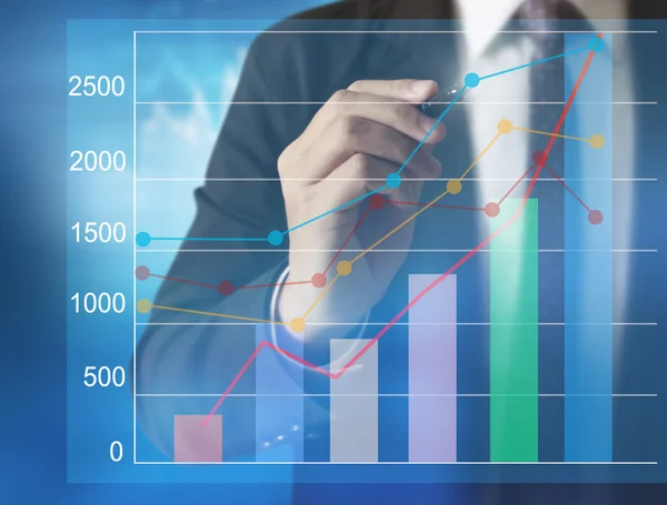 Dibujo de gráficos un gráfico creciente —  Fotos de Stock