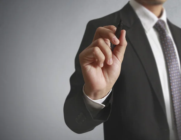 Business man hand drawing in  whiteboard — Stock Photo, Image