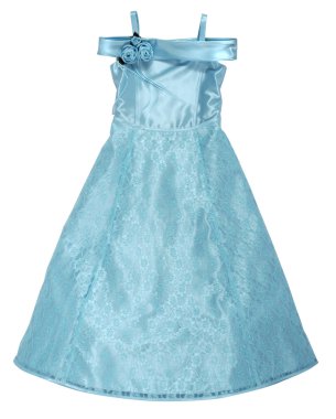 beyaz izole mavi ipek elbise