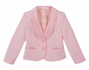 pembe ceket üzerine beyaz izole