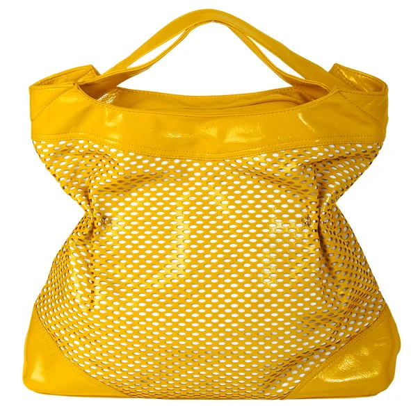 Sac jaune isolé sur blanc — Photo