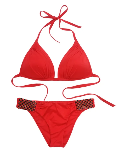 Red swimsuit isolated on white — Stock Photo, Image