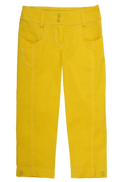 Sarı pantolon üzerine beyaz izole — Stok fotoğraf