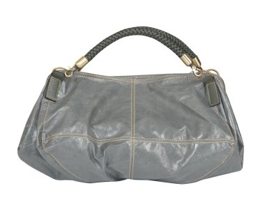 gri çanta üzerinde beyaz izole