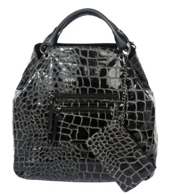 Siyah çanta üzerinde beyaz izole