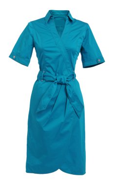 beyaz izole mavi elbise