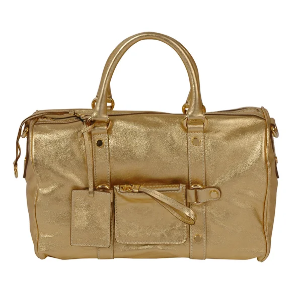 Golden handbag isolted on white — Stock Photo, Image