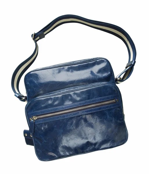 Blaue Handtasche isoliert auf weißem Grund — Stockfoto