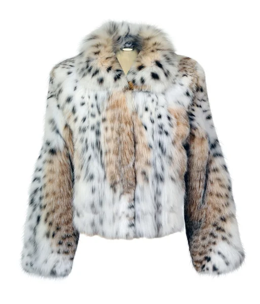 白で隔離されるヒョウの毛皮のコート — ストック写真