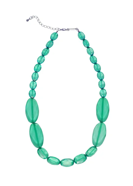 Green necklace isolated on white — Stock Photo, Image