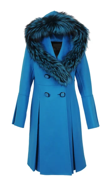 Синее пальто изолировано на белом — стоковое фото