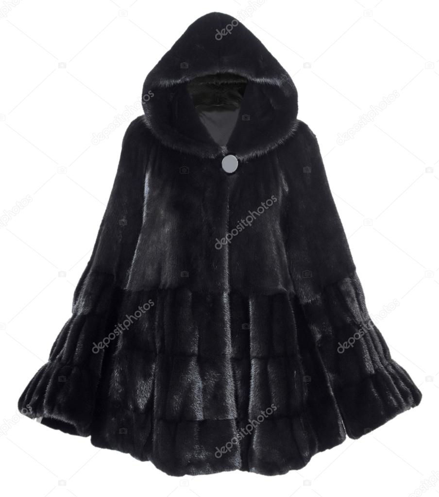 Black fur coat isolated on white Stock Photo by ©evaletova 52350577