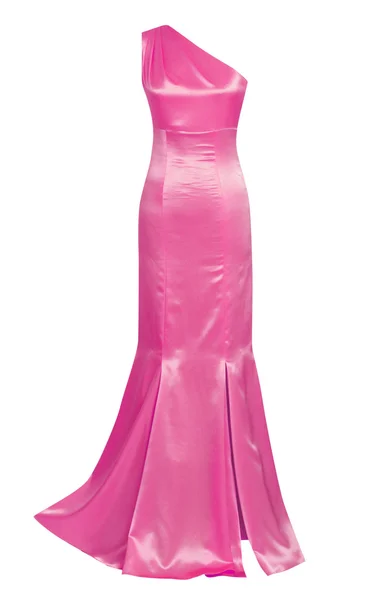 Vestido de seda rosa isolado no branco — Fotografia de Stock