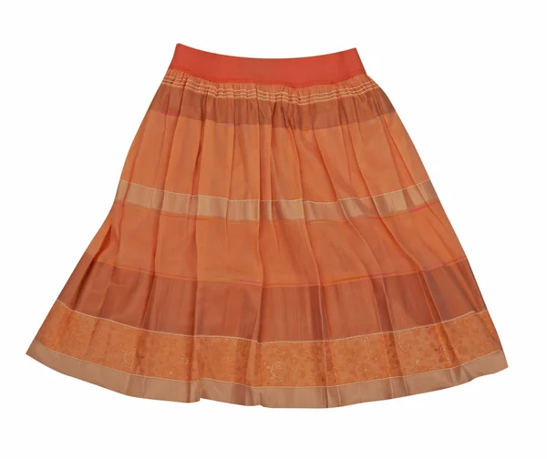 白で隔離されるオレンジ色ミニスカート — ストック写真