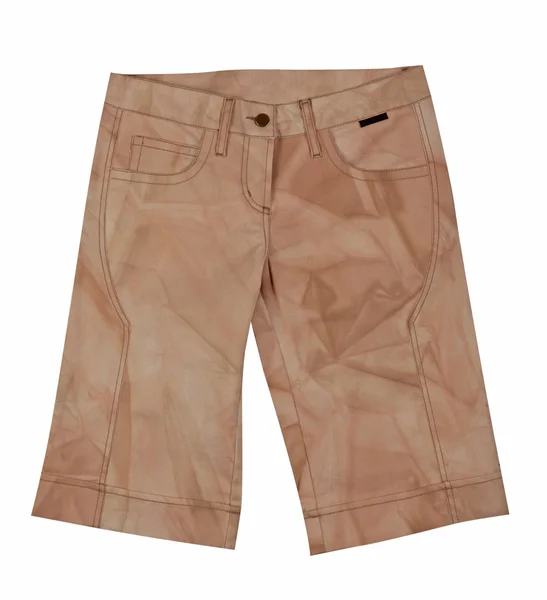 Bruine shorts geïsoleerd op wit — Stockfoto