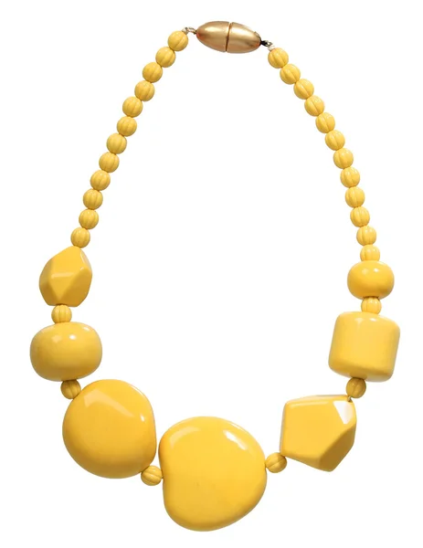 Yellow necklace isolated on white — Stock Photo, Image