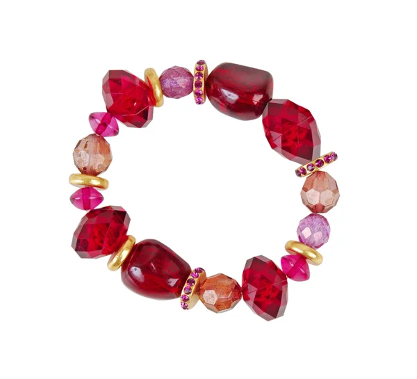 Bracelet rouge isolé sur blanc — Photo