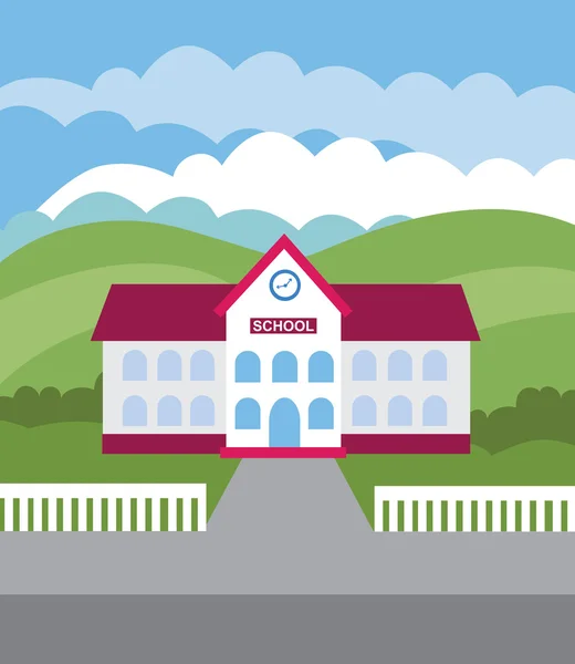 Budynek szkoły (ilustracja wektorowa, płaskie koncepcja) — Wektor stockowy