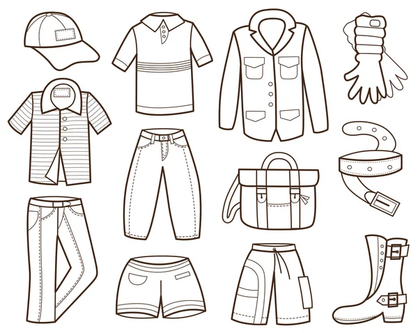 Collection of men's clothing (vector illustration) — Stock Vector