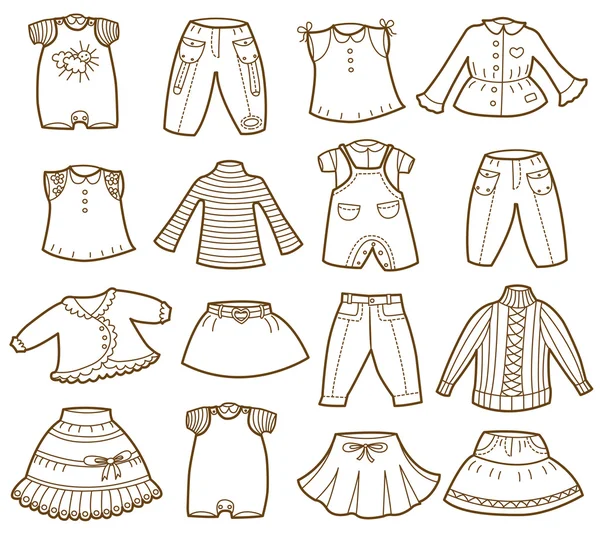 Collection de vêtements pour enfants (illustration vectorielle) ) — Image vectorielle