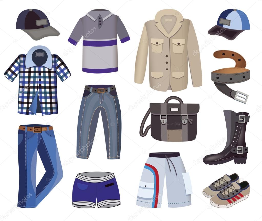 Collection of men's clothing (vector illustration) Stock Vector by  ©evaletova 70874753
