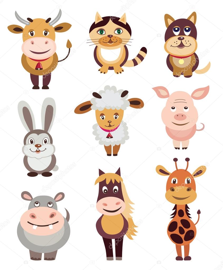 set of animals icons (vector illustration)