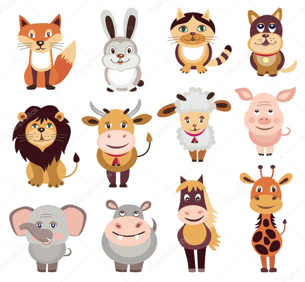 set of animals icons (vector illustration)