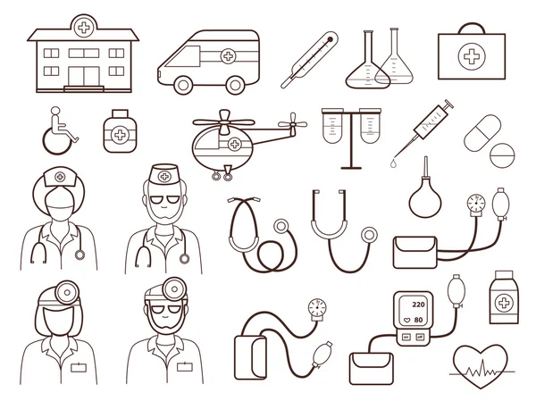 의료 아이콘 세트 (벡터 일러스트 레이 션) — 스톡 벡터
