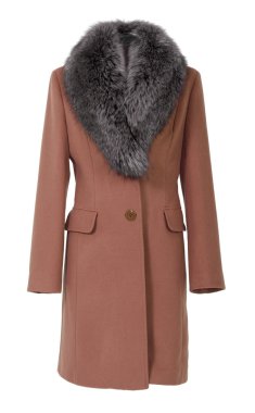 beyaz izole kahverengi ceket