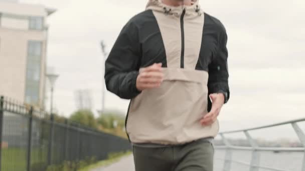 Plan Moyen Homme Sportif Caucasien Méconnaissable Portant Des Vêtements Sport — Video