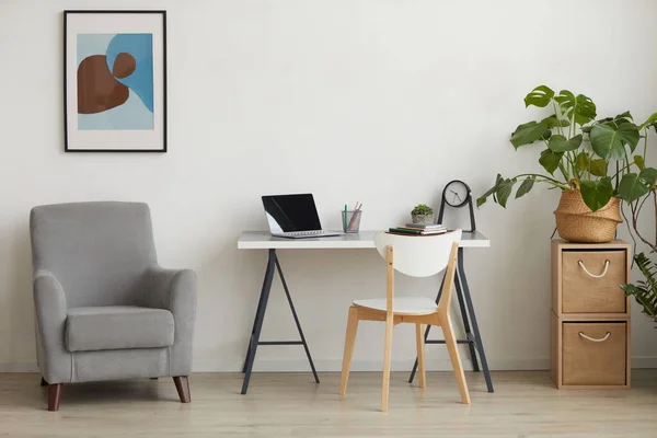 Citra Latar Belakang Interior Minimal Dengan Tempat Kerja Kantor Rumah — Stok Foto