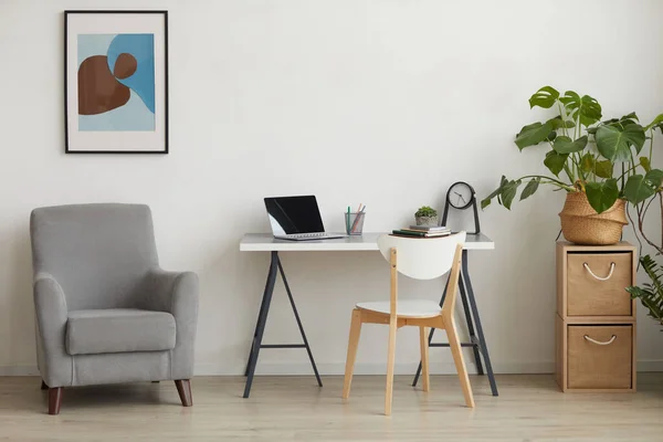 Image Fond Intérieur Minimal Avec Lieu Travail Domicile Espace Copie — Photo